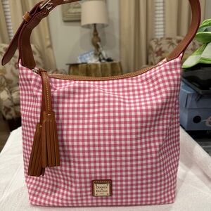 Dooney & Bourke pink & white gingham shoulder bag